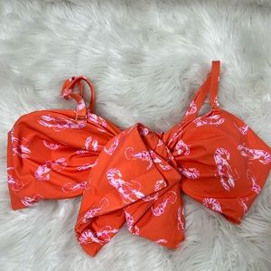 NWOT Anthropologie lobster print bikini Top